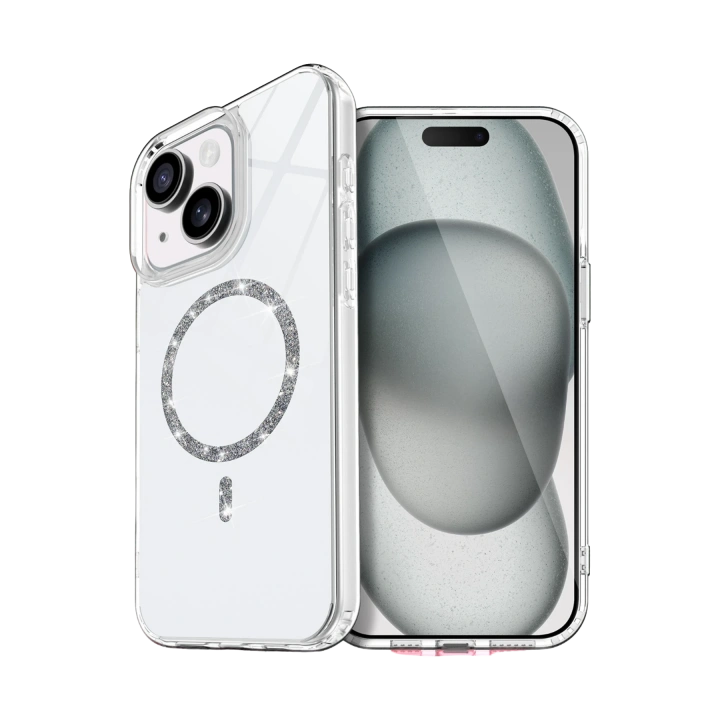 BFS  Apple iPhone 15 Plus Live Diamond Magsafe Kapak - Şeffaf