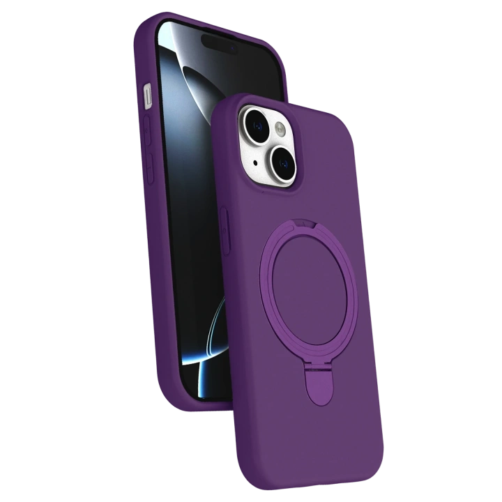 BFS  Apple iPhone 15 Plus Regal Magsafe Standlı Kapak - Derin Mor