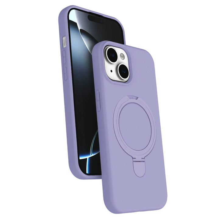BFS  Apple iPhone 15 Plus Regal Magsafe Standlı Kapak - Lila