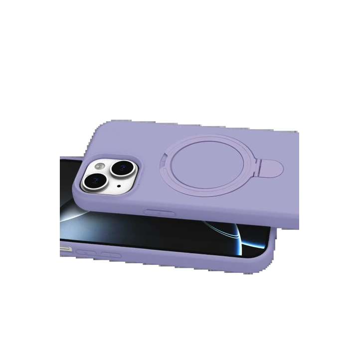 BFS Apple iPhone 15 Plus Regal Magsafe Standlı Kapak - Lila