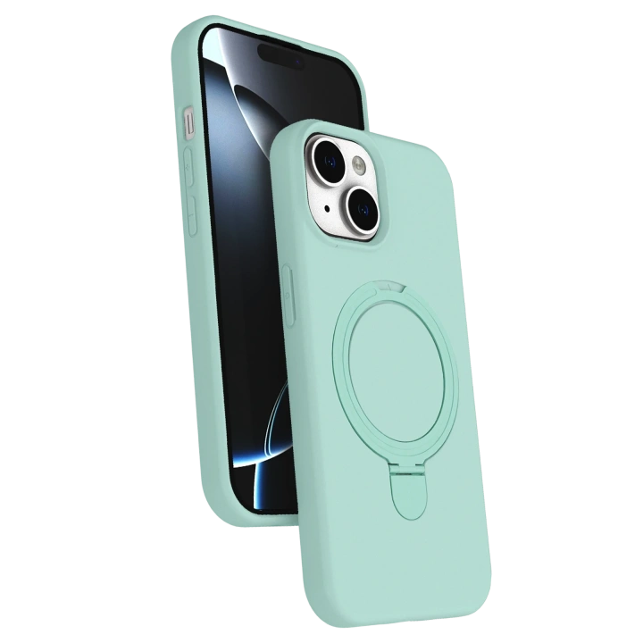 BFS  Apple iPhone 15 Plus Regal Magsafe Standlı Kapak - Su Yeşili
