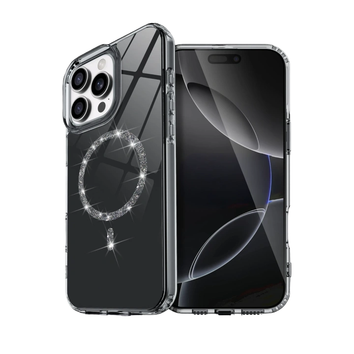 BFS  Apple iPhone 15 Pro Max Live Diamond Magsafe Kapak - Siyah