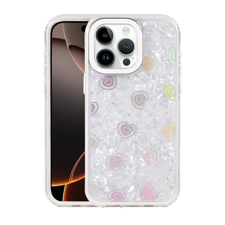 BFS Apple iPhone 15 Pro Max Lumi Desenli Kapak - Beyaz