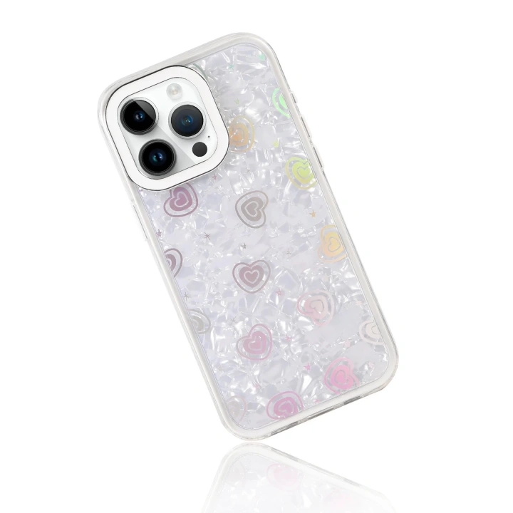 BFS Apple iPhone 15 Pro Max Lumi Desenli Kapak - Beyaz
