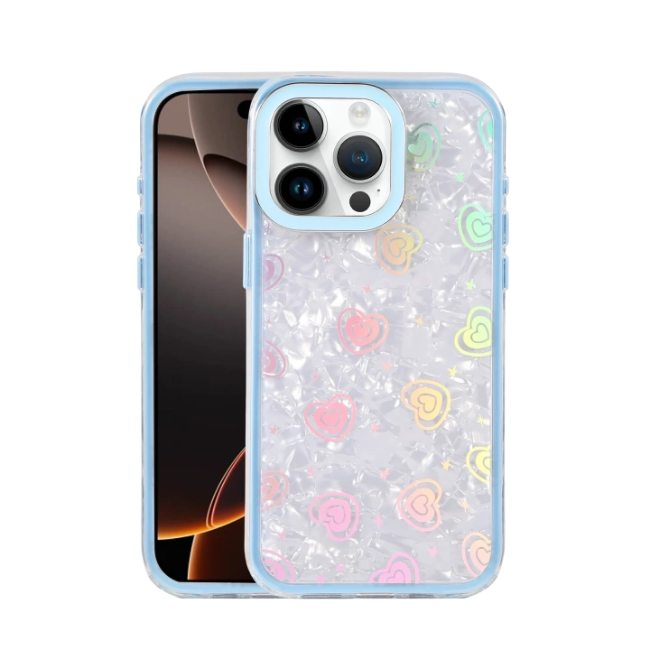 BFS  Apple iPhone 15 Pro Max Lumi Desenli Kapak - Mavi