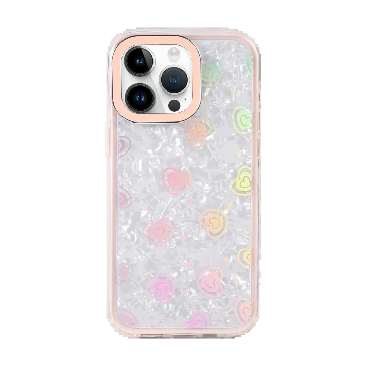 BFS Apple iPhone 15 Pro Max Lumi Desenli Kapak - Pembe