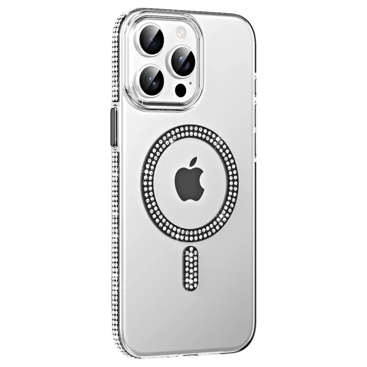 BFS  Apple iPhone 15 Pro Move Taşlı Magsafe Kapak - Siyah