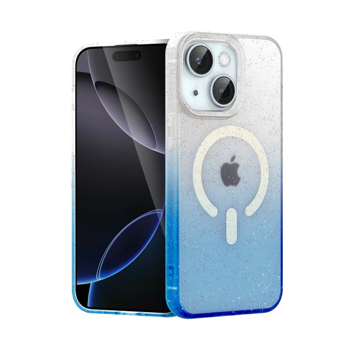 BFS  Apple iPhone 15 Pummel Shiny Magsafe Kapak - Mavi