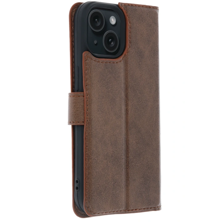 BFS  Apple iPhone 15 Trend S Plus Kapaklı Kılıf - Taba