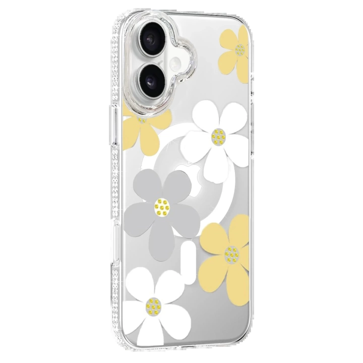 BFS  Apple iPhone 16 Floral Magsafe Kapak - Sarı