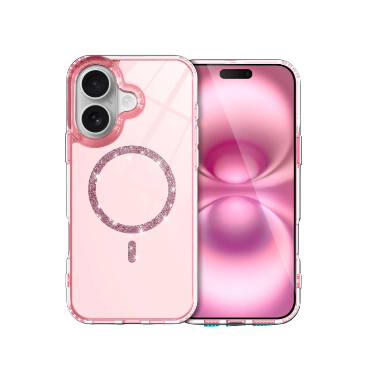 BFS  Apple iPhone 16 Live Diamond Magsafe Kapak - Pembe