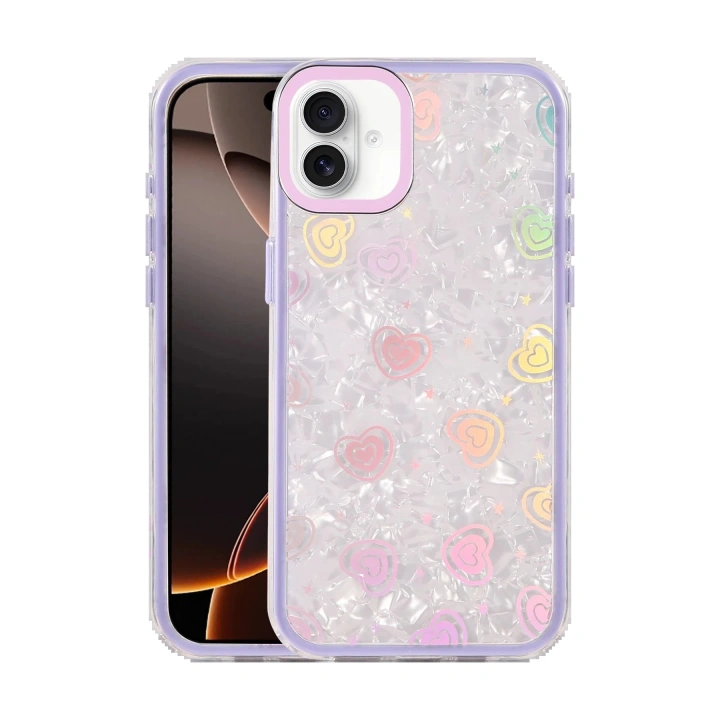 BFS Apple iPhone 16 Lumi Desenli Kapak - Mor