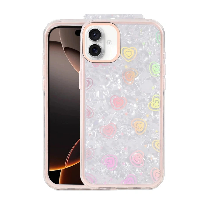 BFS Apple iPhone 16 Lumi Desenli Kapak - Pembe