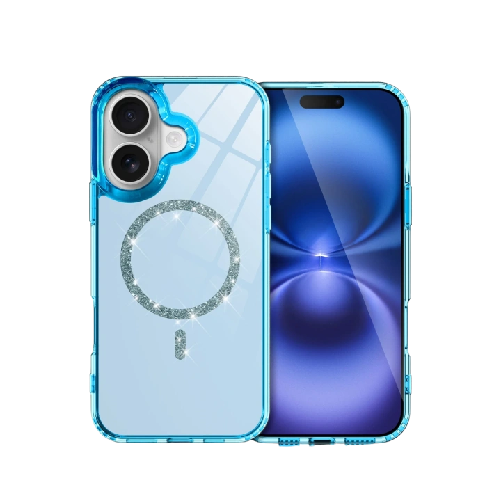 BFS  Apple iPhone 16 Plus Live Diamond Magsafe Kapak - Mavi