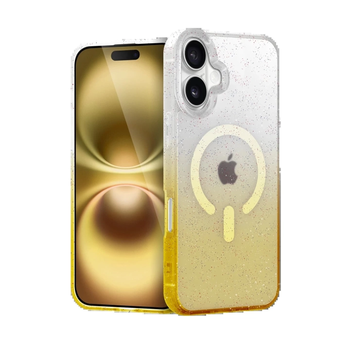 BFS Apple iPhone 16 Plus Pummel Shiny Magsafe Kapak - Gold