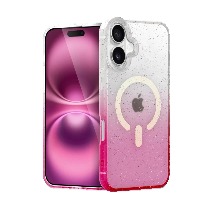 BFS Apple iPhone 16 Plus Pummel Shiny Magsafe Kapak - Pembe