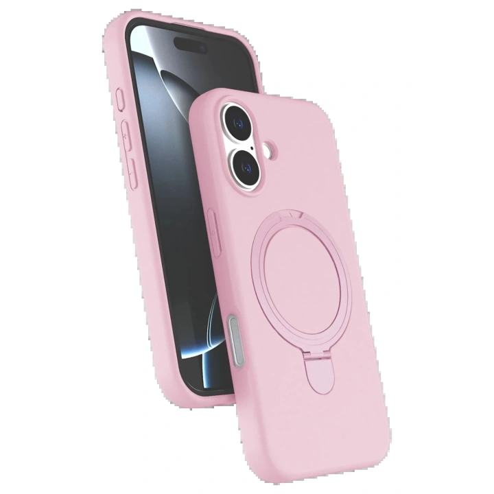 BFS Apple iPhone 16 Plus Regal Magsafe Standlı Kapak - Açık Pembe