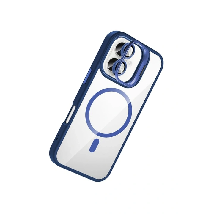 BFS  Apple iPhone 16 Plus Remim Lensli Magsafe Standlı Kapak - Lacivert