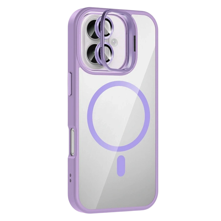 BFS  Apple iPhone 16 Plus Remim Lensli Magsafe Standlı Kapak - Lila