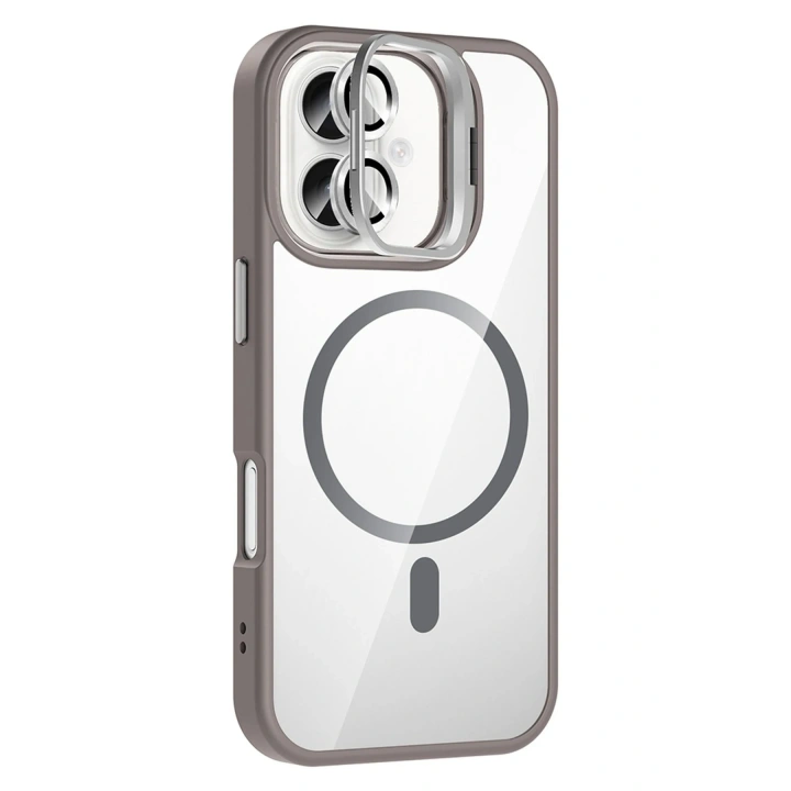 BFS  Apple iPhone 16 Plus Remim Lensli Magsafe Standlı Kapak - Titan Gri