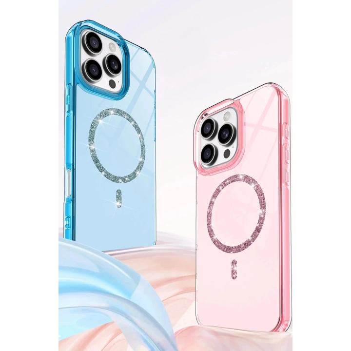 BFS Apple iPhone 16 Pro Live Diamond Magsafe Kapak - Sarı