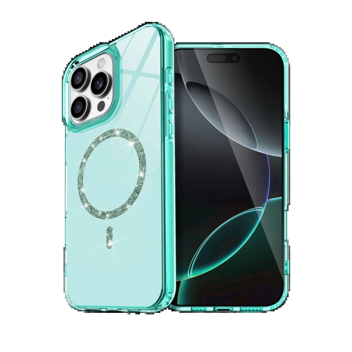 BFS Apple iPhone 16 Pro Live Diamond Magsafe Kapak - Yeşil