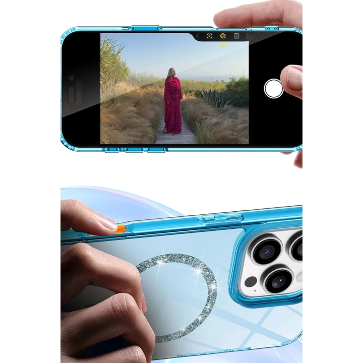 BFS Apple iPhone 16 Pro Live Diamond Magsafe Kapak - Yeşil