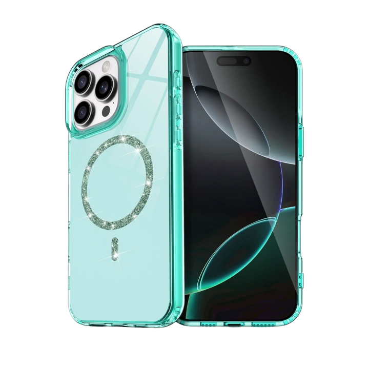 BFS  Apple iPhone 16 Pro Max Live Diamond Magsafe Kapak - Yeşil