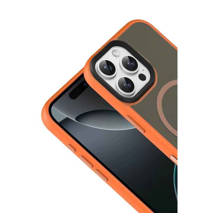 BFS Apple iPhone 16 Pro Max Megane Magsafe Kapak - Turuncu