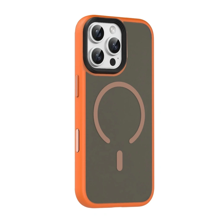 BFS Apple iPhone 16 Pro Max Megane Magsafe Kapak - Turuncu