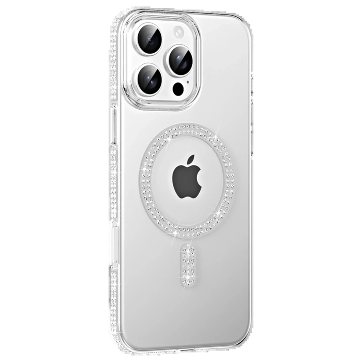 BFS  Apple iPhone 16 Pro Max Move Taşlı Magsafe Kapak - Natural Grey