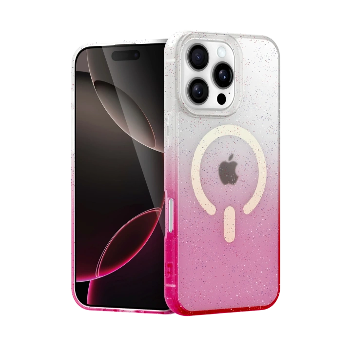 BFS  Apple iPhone 16 Pro Max Pummel Shiny Magsafe Kapak - Pembe