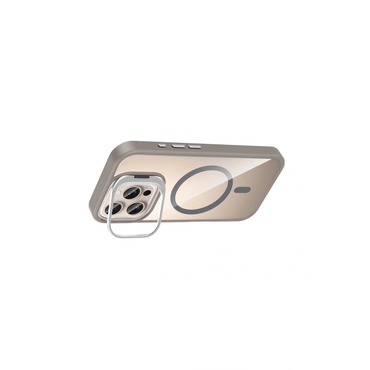 BFS Apple iPhone 16 Pro Max Remim Lensli Magsafe Standlı Kapak - Titan Gri