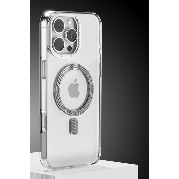 BFS  Apple iPhone 16 Pro Max Tash Diamond Magsafe Kapak - Beyaz