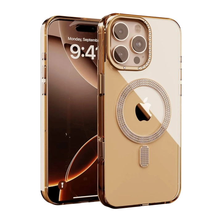 BFS  Apple iPhone 16 Pro Max Tash Diamond Magsafe Kapak - Gold