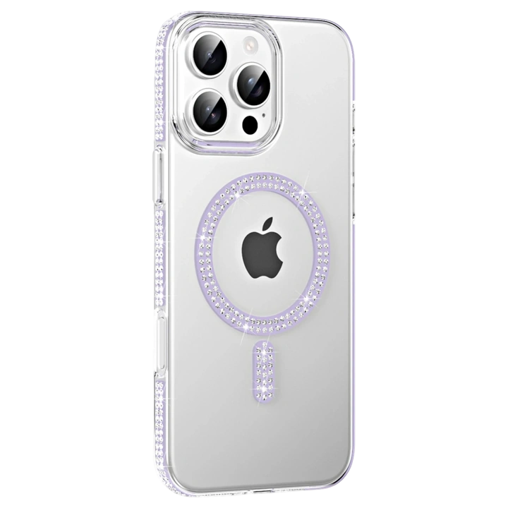 BFS  Apple iPhone 16 Pro Move Taşlı Magsafe Kapak - Lila