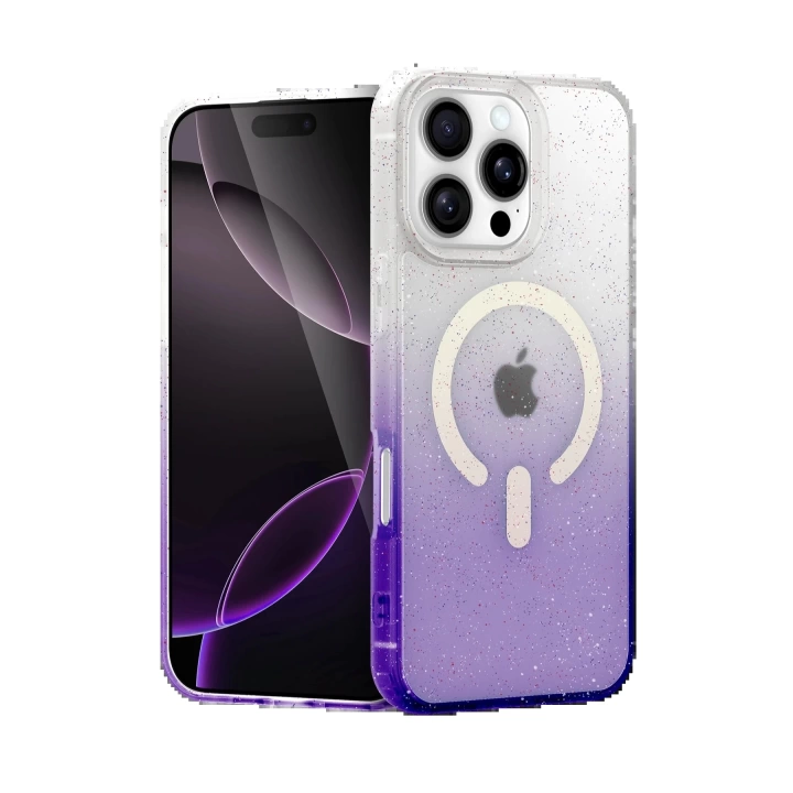 BFS Apple iPhone 16 Pro Pummel Shiny Magsafe Kapak - Mor