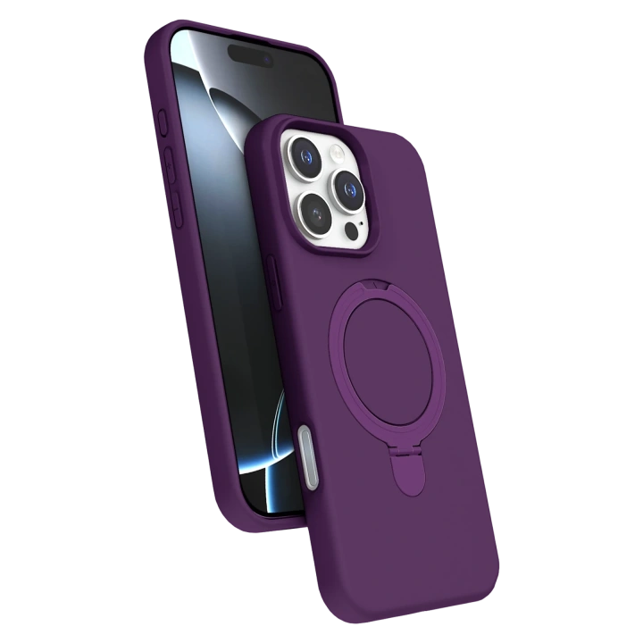 BFS  Apple iPhone 16 Pro Regal Magsafe Standlı Kapak - Derin Mor