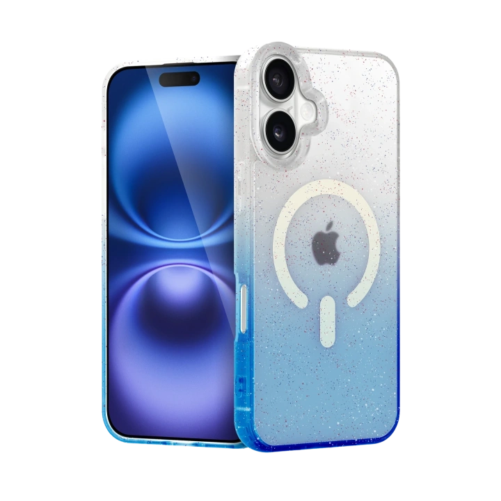 BFS  Apple iPhone 16 Pummel Shiny Magsafe Kapak - Mavi