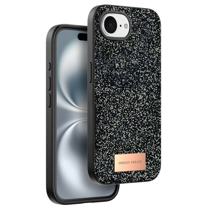 BFS  Apple iPhone 16E Bright Simli Kapak - Siyah