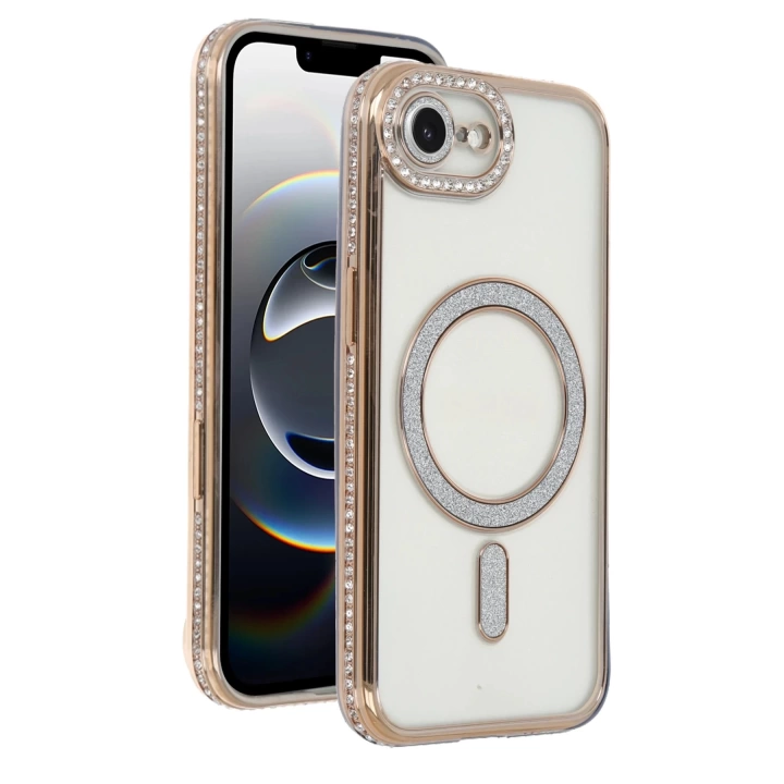 BFS  Apple iPhone 16E Joke Simli Magneticsafe Kılıf - Gold