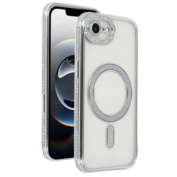 BFS  Apple iPhone 16E Joke Simli Magneticsafe Kılıf - Gümüş