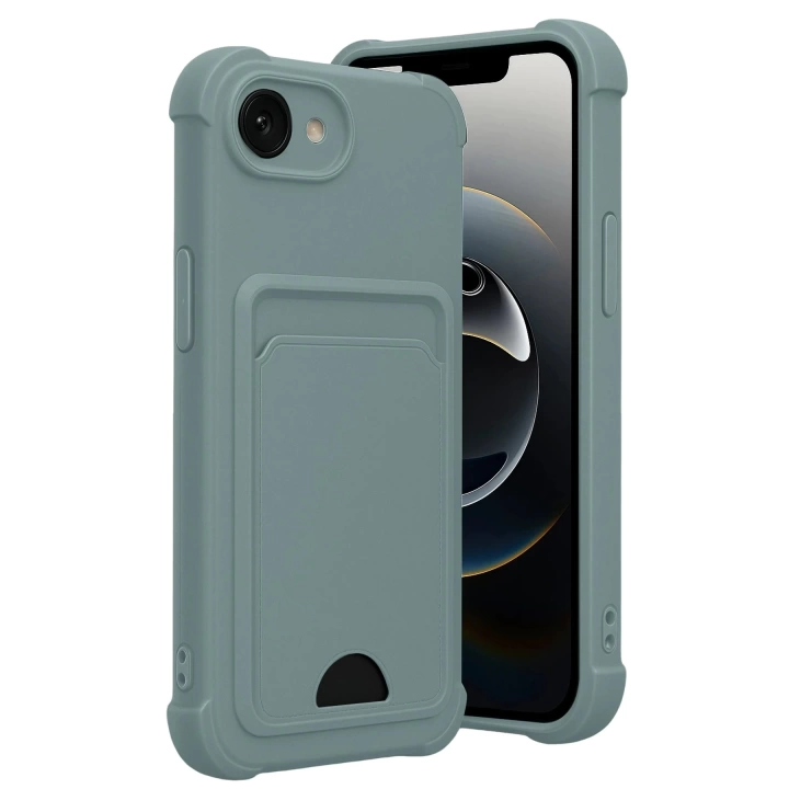BFS  Apple iPhone 16E Kelvin Kartvizitli Silikon - Açık Yeşil