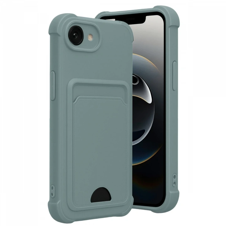 BFS  Apple iPhone 16E Kelvin Kartvizitli Silikon - Açık Yeşil