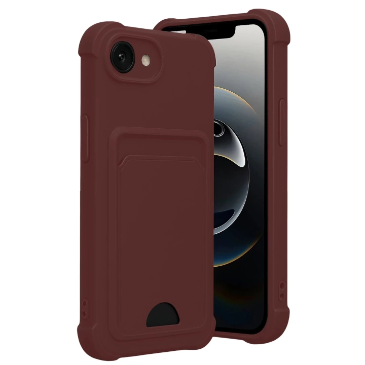 BFS Apple iPhone 16E Kelvin Kartvizitli Silikon - Bordo