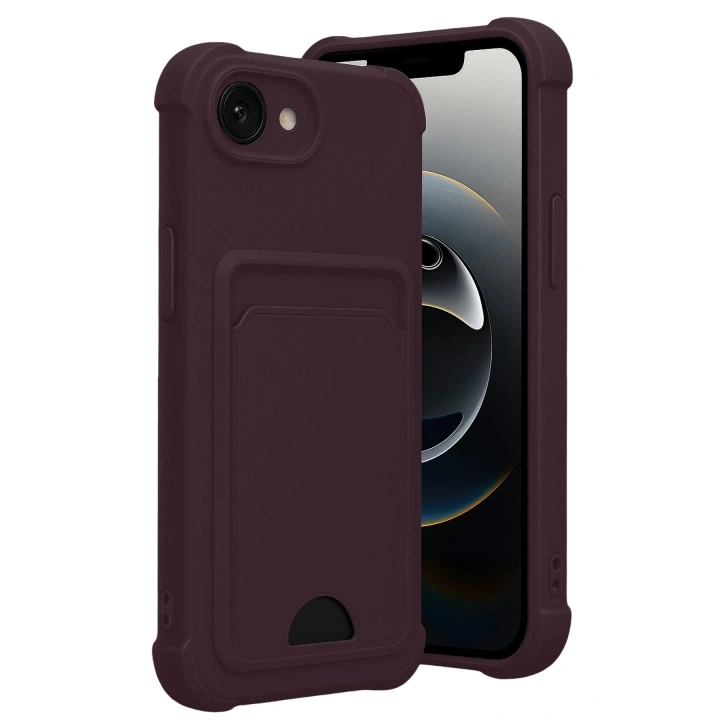 BFS Apple iPhone 16E Kelvin Kartvizitli Silikon - Derin Mor