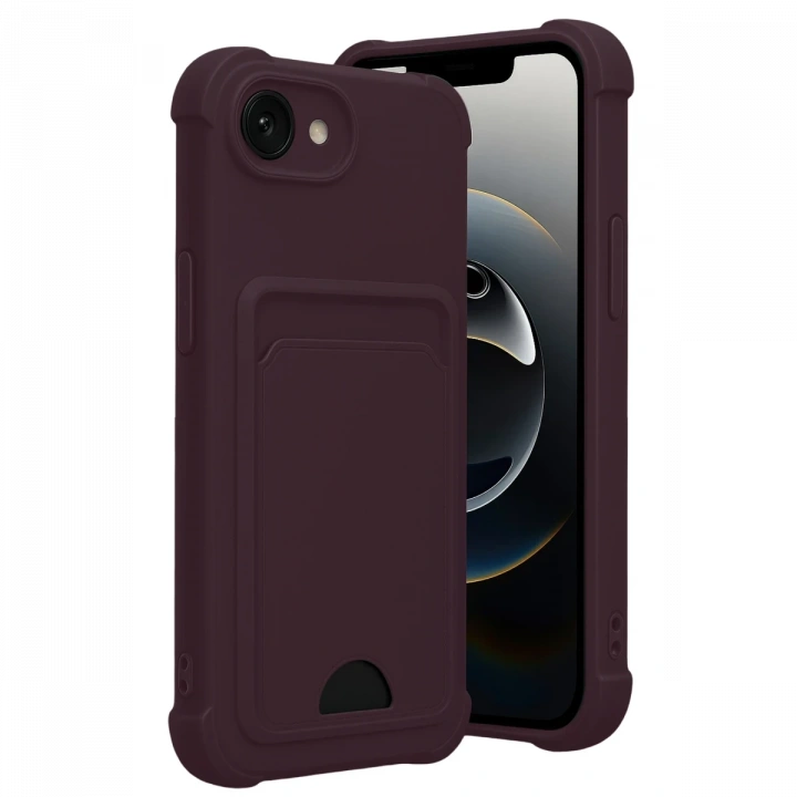 BFS  Apple iPhone 16E Kelvin Kartvizitli Silikon - Derin Mor