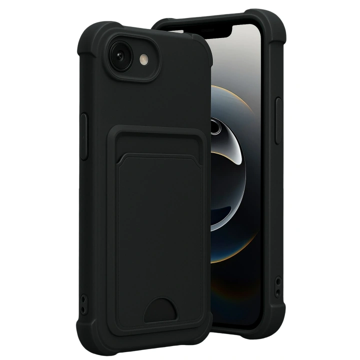 BFS  Apple iPhone 16E Kelvin Kartvizitli Silikon - Siyah