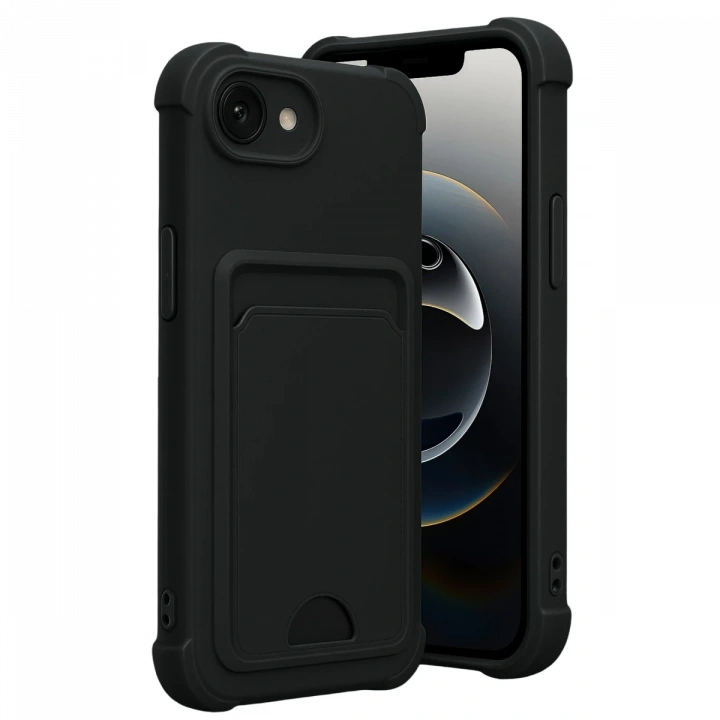 BFS  Apple iPhone 16E Kelvin Kartvizitli Silikon - Siyah