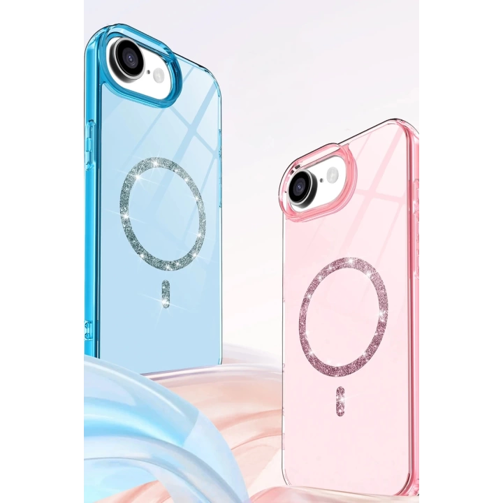 BFS Apple iPhone 16E Live Diamond Magsafe Kapak - Pembe
